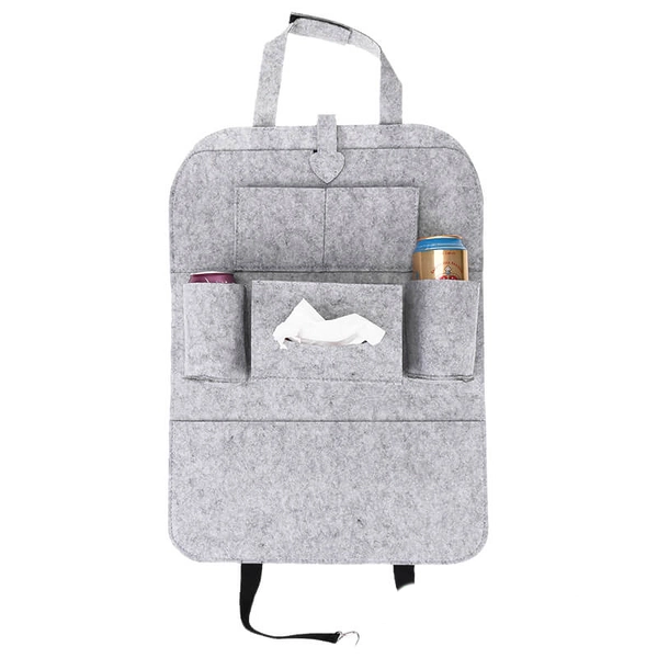 Серый органайзер на спинку сиденья