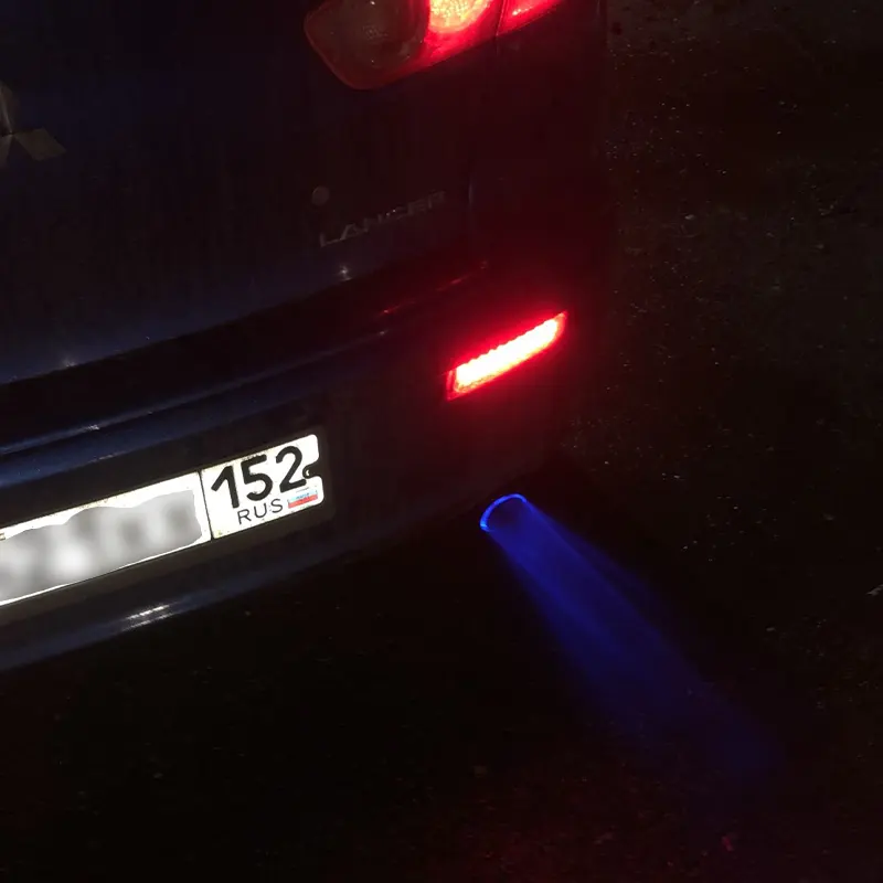 подсветка выхлопа глушителя